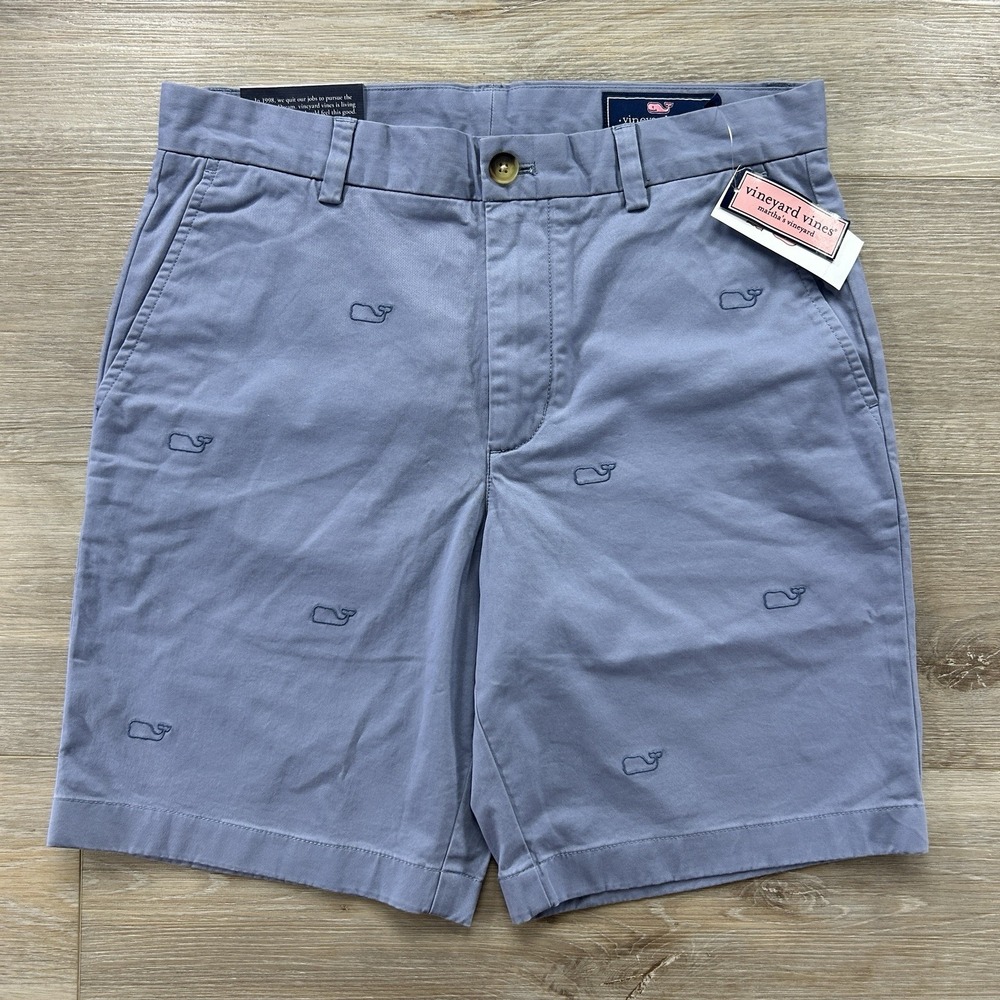 Vineyard Vines Mens 30 Blue Novelty Whale AOP Blue Breaker 9" Shorts Preppy